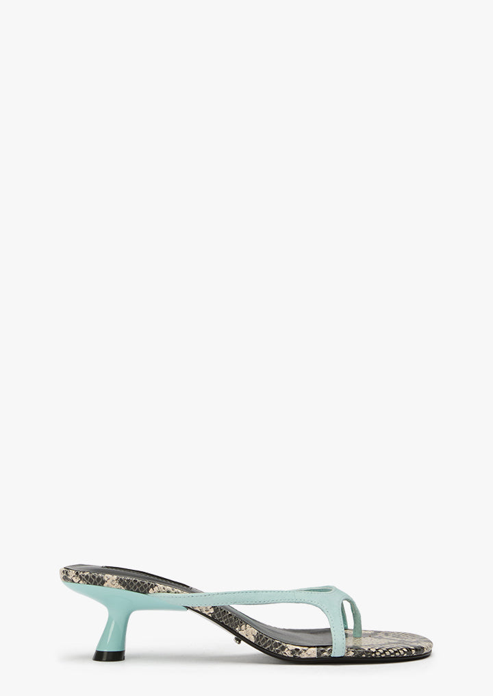 Kassy Turquoise Suede/Ecru Snake - Tony Bianco