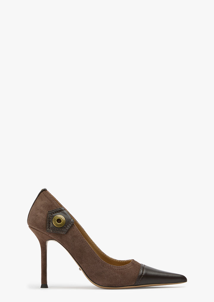 Nessa Espresso Suede/Choc - Tony Bianco