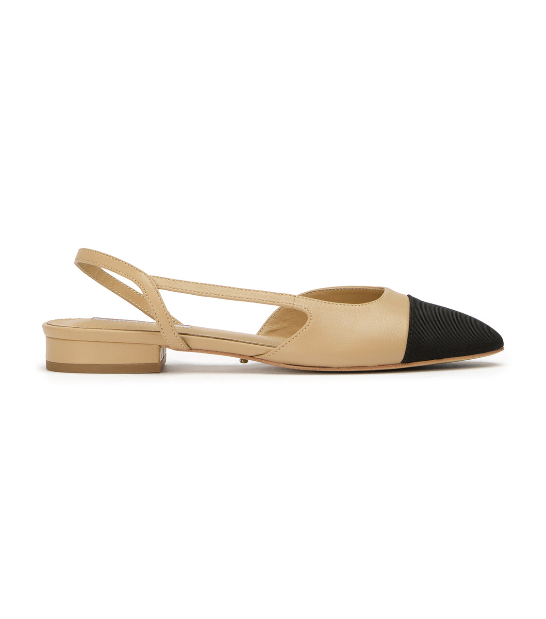 Pixie Sand Nappa/Black Grosgrain - Tony Bianco