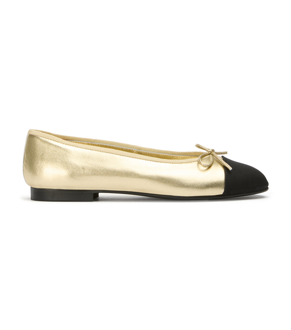 Robyn Gold Nappa/Black Grosgrain - Tony Bianco