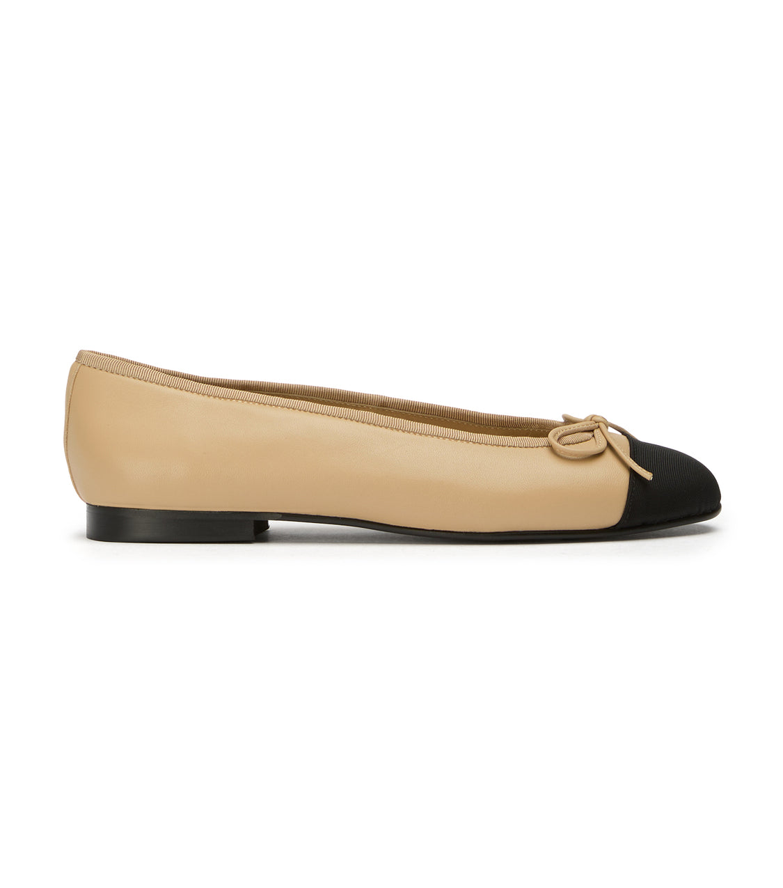 Robyn Sand Nappa/Black Grosgrain - Tony Bianco