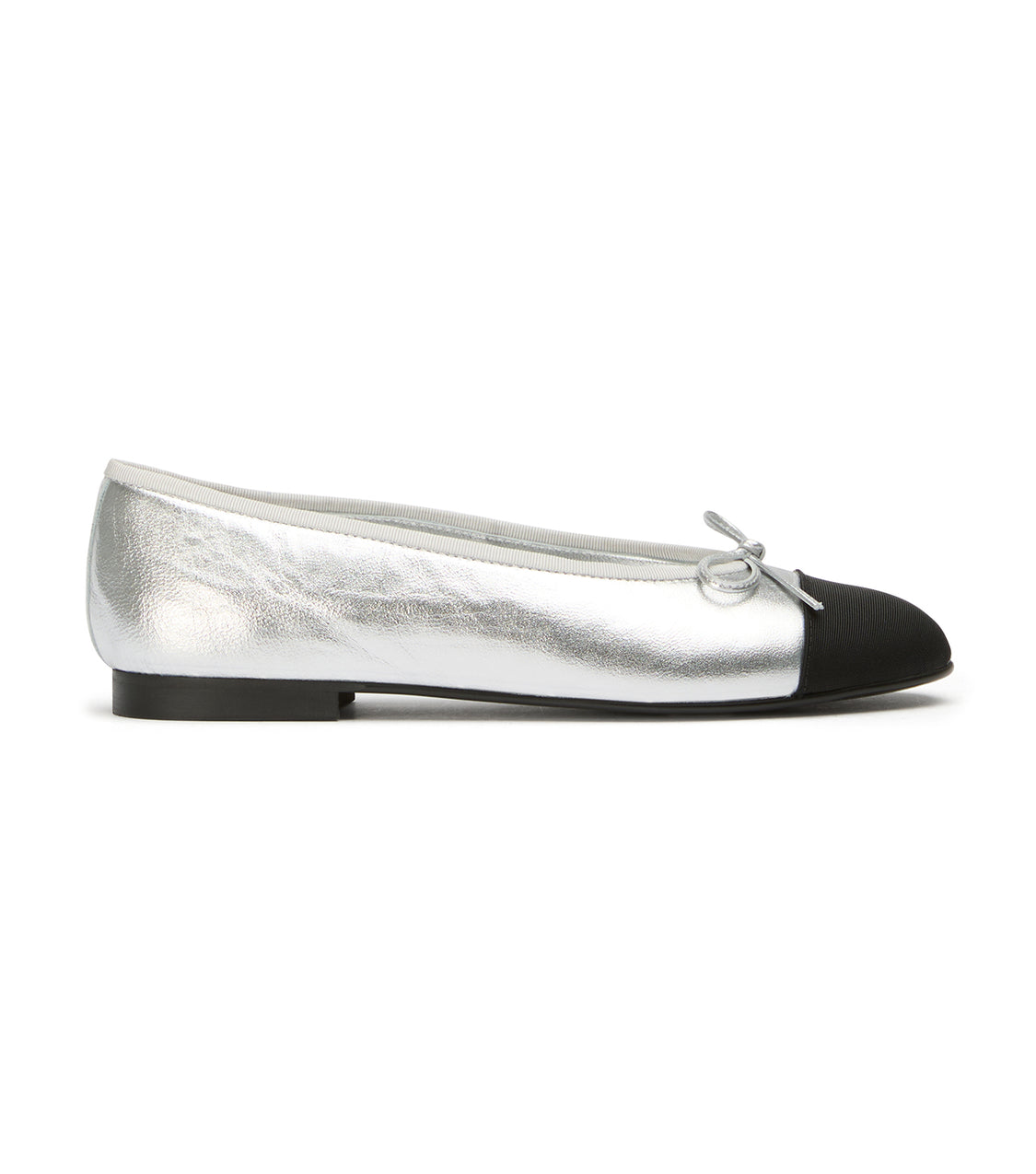 Robyn Silver Nappa/Black Grosgrain - Tony Bianco