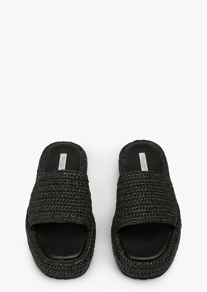 Capri Black Raffia - Tony Bianco