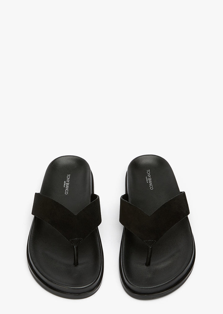 Loop Black Suede Sandals - Tony Bianco